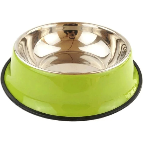 Mixpet Kedi Köpek Paslanmaz Renkli Çelik Mama Kabı 18 cm Yeşil