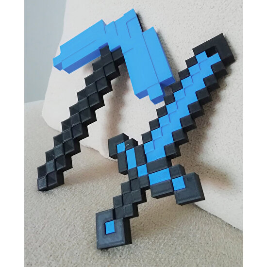Asi Minecraft Çocuk Oyuncak 2'li Set/ Elmas Kazma-Kılıç Seti