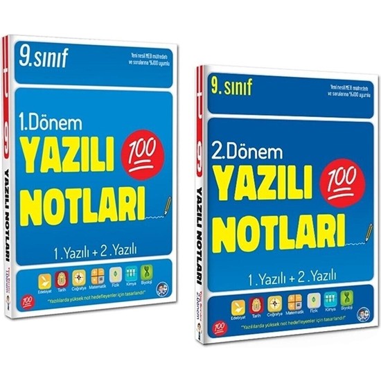 Tonguç Akademi 9. Sınıf Yazılı Notları Set 2 Kitap - 1 ve 2 Kitabı