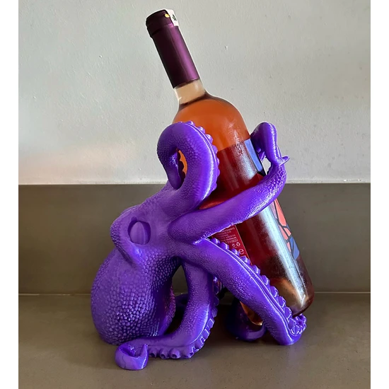 Nerva Design 3D Ahtapot Şeklinde Dekoratif Şaraplık/şarap Şişesi Tutucu, Yağdanlık/yağ Şişesi Tutucu