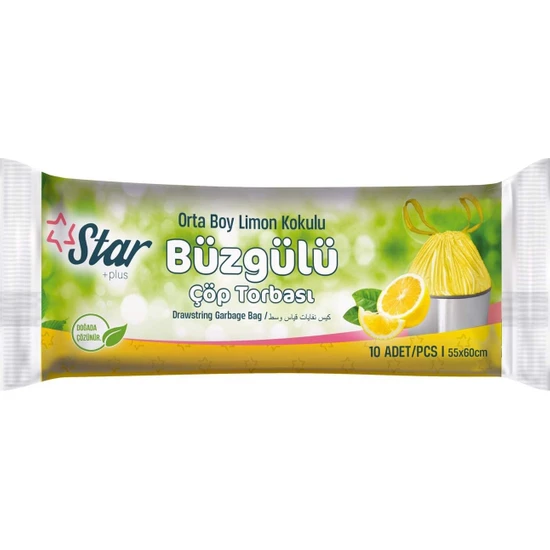 Star Plus Limon Kokulu Çöp Torbası Orta Boy 55 x 60 cm