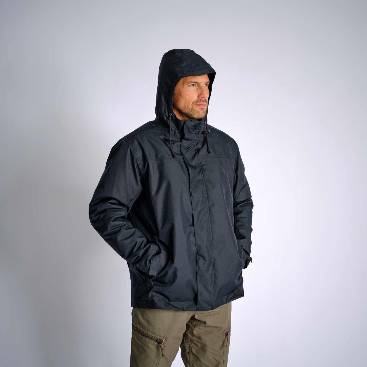 Decathlon Solognac Erkek Su Geçirmez Kışlık Mont -10 °C - Siyah - Avcılık ve Doğa Gözlemi - 100 görsel 4