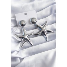 Clariss Pirinç Gümüş Renk Deniz Yıldızı Model Kadın Küpe