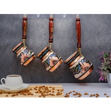 Eva Copper 3'lü Set El Yapımı Işlemeli Kalaylı Kalın Bakır Kahve Cezvesi