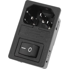 Doqu Güç Soketi Şase Tip Erkek Sigortalı ve Anahtarlı IPZ-107 Kulaksız POWER-SOCKET-001