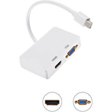 Wozlo Koodmax Minidisplayport To HDMI VGA Çevirici 1080P Thunderbolt Macbook Dönüştürücü Kablo