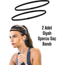 Sıfır312 2 Adet Siyah Kadın Sporcu Saç Bandı Teri Emici Özellik ile Gün Boyu Konfor