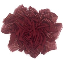 Naz İpek 7'li Set Pamuklu Işlemeli Çizgili Flamlı Eşarp 100X100CM Yazma