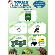 Torsan 220V Adaptörlü Pro Plus 2000 Elektrikli Çit Sistemi ( Domuz - Ayı Kovucu ) 2000 Mt