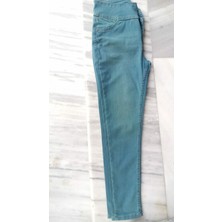 Zergül Yüksek Bel Likralı Jean Pantolon 90 cm