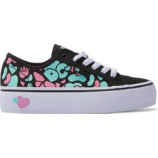 Dc Shoes ADJS300280 Manual Platform Black/crazy Pink/turquoise Kadın Sneaker