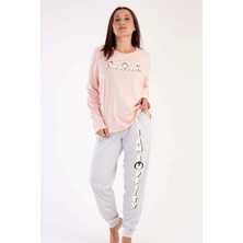 Kadın Büyük Beden Uzun Kol Pijama Takım