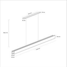 Woodlight Ahşap Aydınlatma Lineer 3000K(GÜN Işığı) Sarkıt LED Armatür Linear Aydınlatma