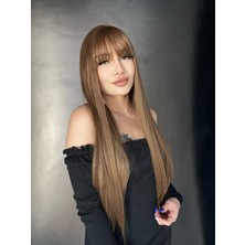 Peruk Market Medikal Düz Perçemli Uzun Fiber Sentetik Peruk - Kumral