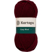 Kartopu Cozy Wool K1116 Koyu Bordo %25 Yün Karışımlı Kalın Örgü Ipi Atkı & Bere Ipi