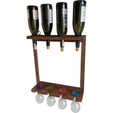 Bahat Ahşap Kayın Ağacı Şaraplık Kadehlik Bar Dekoru 44*50 cm