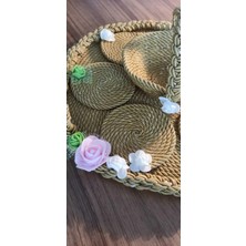 Elay Home Dekoratif Tepsi, Kahve Servis Tepsisi, Kına Tepsisi, Hasır Tepsi, Kordon Ip Tepsi, Nişan Tepsisi,