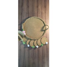 Elay Home Dekoratif Tepsi, Kahve Servis Tepsisi, Kına Tepsisi, Hasır Tepsi, Kordon Ip Tepsi, Nişan Tepsisi,