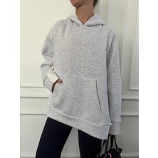 Büşce Gömlek Detaylı Gri Sweat