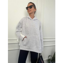 Büşce Gömlek Detaylı Gri Sweat