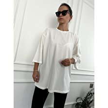 Büşce  Oversize Tshirt Ekru