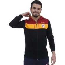 Galatasaray Lisanslı Fermuarlı Siyah Unisex Sweatshirt