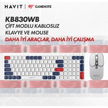 Havit KB830WB Kablosuz Klavye Mouse Set - 2.4ghz ve Bluetooth 5.1