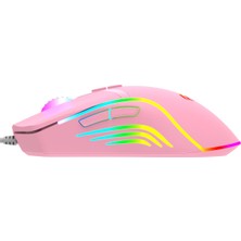 Havit Gamenote MS1026 Rgb Uyumlu Pembe Gaming Oyuncu Mouse 6400DPI