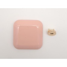 Angel Çanta Aksesuar 7 cm Kare Akrilikli Pudra Renk Light Gold Mıknatıslı Kilit