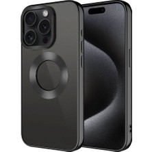 Cupcase Apple iPhone 15 Pro Kılıf Tek Kamera Çerçeveli Logo Gösteren  Omega Kapak