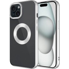 Cupcase Apple iPhone 15 Kılıf Tek Kamera Çerçeveli Logo Gösteren  Omega Kapak