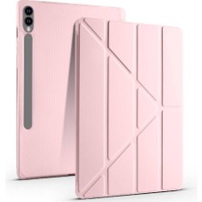 Cupcase Galaxy Tab S9 Fe Plus Kılıf  Tri Folding Kalem Bölmeli Standlı Kılıf