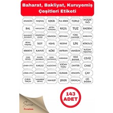 Svein 143 Adet Baharat Bakliyat Kuruyemiş Kavanoz Sticker Etiketi Seti Kendinden Yapışkanlı 3 6 x 2 cm