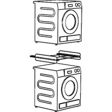 Etepzo Tüm Makineler İçin Uyumlu Metal&Kemersiz Çamaşır Kurutma Makinesi ve Çamaşır Yıkama Makinesi Üst-Üste Birleştirme Aparatı(Beyaz)
