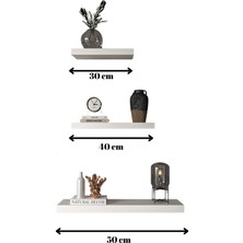Akt Home 3'lü Duvar Rafı Uçan Raf Dekoratif Raf