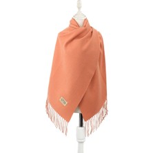 Bursa İpek Somon Bej Çift Taraflı Kışlık Şal