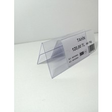 Şeffaf Etiket 10 Adet Pvc Şeffaf Etiketlik Çatı Tipi 8 x 4 5 cm Çift Yönlü Etiketliği Ürün Etiketliği