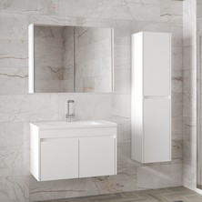 Alfa Banyo Estella-Ea Beyaz (65+35) 100 cm Mdf-Lavabolu Banyo Dolabı Takımı**demonte Değil**