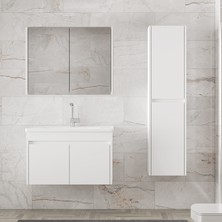 Alfa Banyo Estella-Ea Beyaz (65+35) 100 cm Mdf-Lavabolu Banyo Dolabı Takımı**demonte Değil**