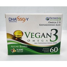 Vegan3 Omega Mikroalglerden Elde Edilen Bitkisel İçerikli OMEGA-3 DHA