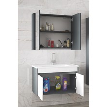 Alfa Banyo Estella Ea-65 cm Mdf-Ayna Dolaplı, Lavabolu Banyo Dolabı Takımı**demonte Değil**