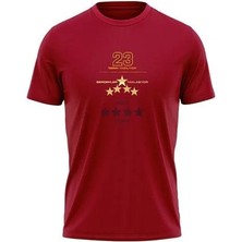 Galatasaray Lisanslı 2023 Şampiyonluk Kırmızı Çocuk T-Shirt Hediye Aslan Ahşap Kutulu