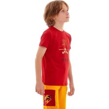 Galatasaray Lisanslı 2023 Şampiyonluk Kırmızı Çocuk T-Shirt Hediye Aslan Ahşap Kutulu