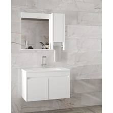 Alfa Banyo Estella Oa-Beyaz-65 cm Mdf-Ayna Dolaplı, Lavabolu Banyo Dolabı Takımı**demonte Değil**