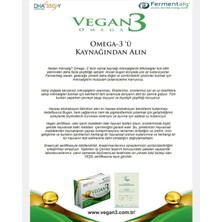 Vegan3 Omega Mikroalglerden Elde Edilen Bitkisel İçerikli OMEGA-3 DHA