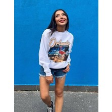 Modaliza Flamingo Baskılı Şardonlu Sweatshirt