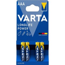 Varta 4903 Longlife Power Alkalin Aaa Ince Kalem Pil 4'lü Paket-Erpilsan
