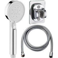 Plodna House 5 Fonksiyon Royal Duş Başlığı Kendinden Yapışkanlı Duş Askısı 1,5 Örgülü Krom Duş Hortumu Duş Seti