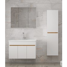 Alfa Banyo Viola3-S Beyaz (100+35) 135 cm Mdf-Ayna Dolaplı Seramik Lavabolu Banyo Dolabı Takımı**demonte Değil**