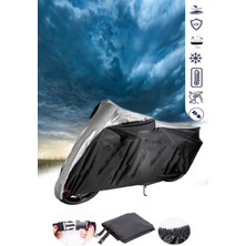 Autolion Yuki QM50QT-6E Snoopy Motosiklet Brandası Motor Branda-Gri Siyah